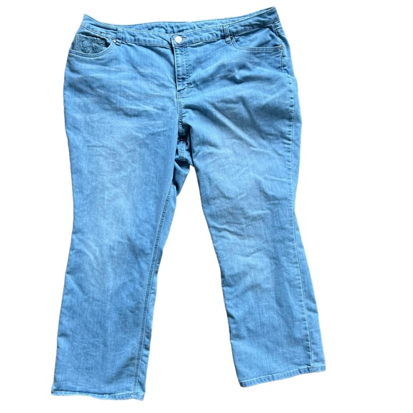 CJ Banks Women's Jeans Lighter Bedazzled Studded Crystal Pockets Plus Size 22W - Picture 1 of 9